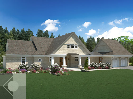 Portfolio image of a residential architectural design in Round Pond Harbor, Maine by Phelps Architects.